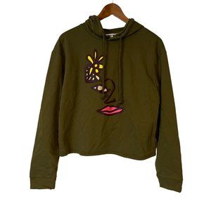 LGBTQ Take Pride Hoodie Sweatshirt Crop Womens Size Small Pullover Graphic Green